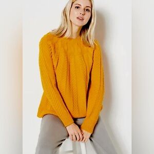 J Jason Wu Floral Cable Crewneck Sweater